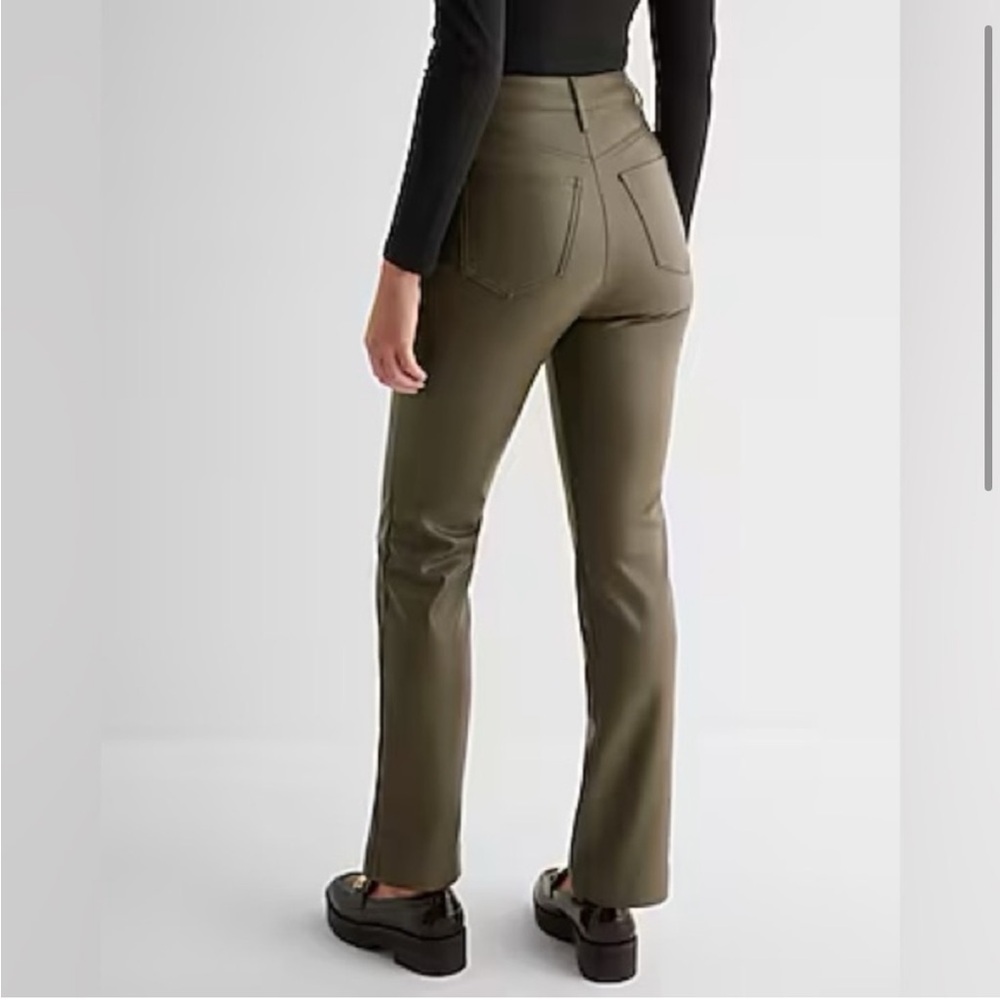 Express Olive Faux Leather Pants